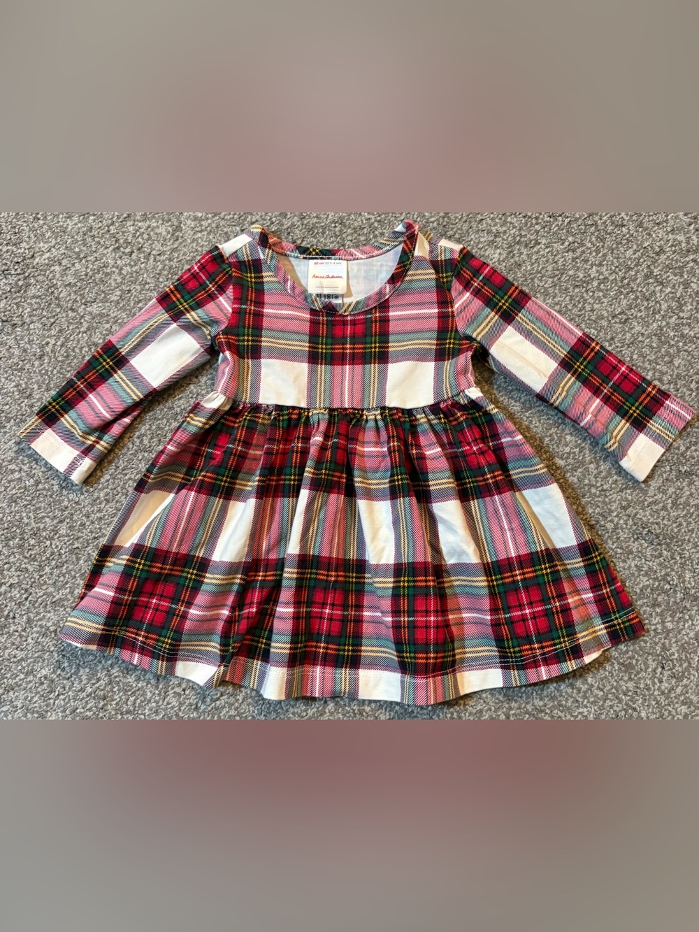 Hanna Andersson Red Pink Plaid Long-Sleeve Girls Dress
